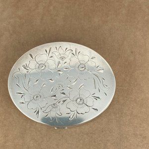 Vintage exceptional 1950's Ladies Sterling Silver Makeup Compact and Mirror